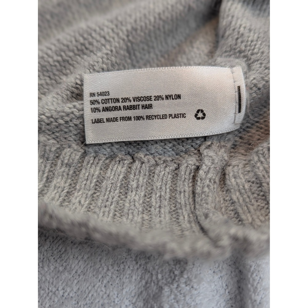 Gap Womens Gray Pink Fair Isle Angora Blend Knit Pullover Sweater Size Medium - Picture 10 of 11